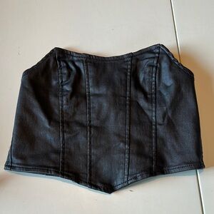 Edikted Black Faux leather Camisole Top